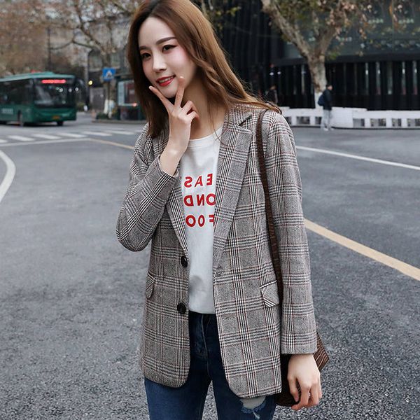 new arrival fashion women blazer female vintage style spring autumn coat suit lady plus size 3xl slim plaid jacket clothes s140, White;black
new arrival fashion women blazer female vintage style spring autumn coat suit lady plus size 3xl slim plaid jacket clothes s140, White;black
