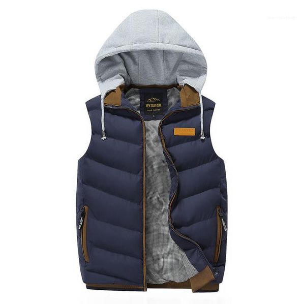 sleeveless solid color vest outwear mens hooded cardigan winter mens designer vests outwear fashion korean style casual, Black;white
sleeveless solid color vest outwear mens hooded cardigan winter mens designer vests outwear fashion korean style casual, Black;white