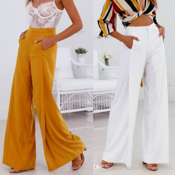 women wide leg pants comfortable white yellow high waist long pants loose casual vestidoes pantalones, Black;white
women wide leg pants comfortable white yellow high waist long pants loose casual vestidoes pantalones, Black;white