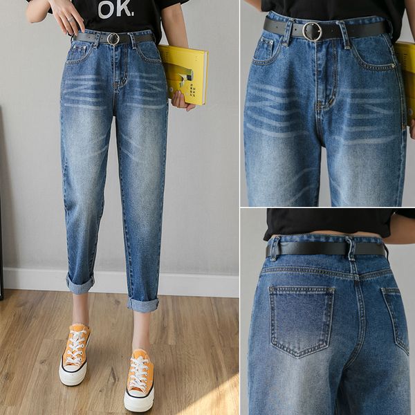 jeans women loose harem pants 2020 spring new trousers high waist straight radish daddy pants tide, Blue
jeans women loose harem pants 2020 spring new trousers high waist straight radish daddy pants tide, Blue