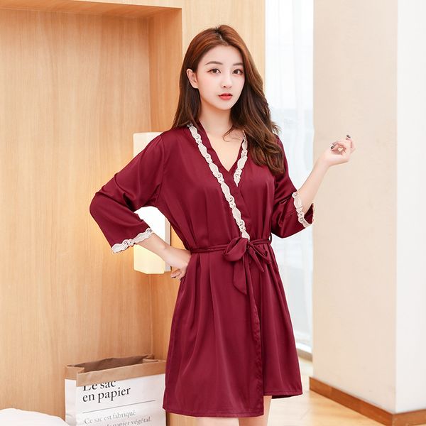 2 piece spaghetti strap solid lace floral woman bathrobe set chiffon loose spring summer autumn home wear female robe gowns, Black;red
2 piece spaghetti strap solid lace floral woman bathrobe set chiffon loose spring summer autumn home wear female robe gowns, Black;red