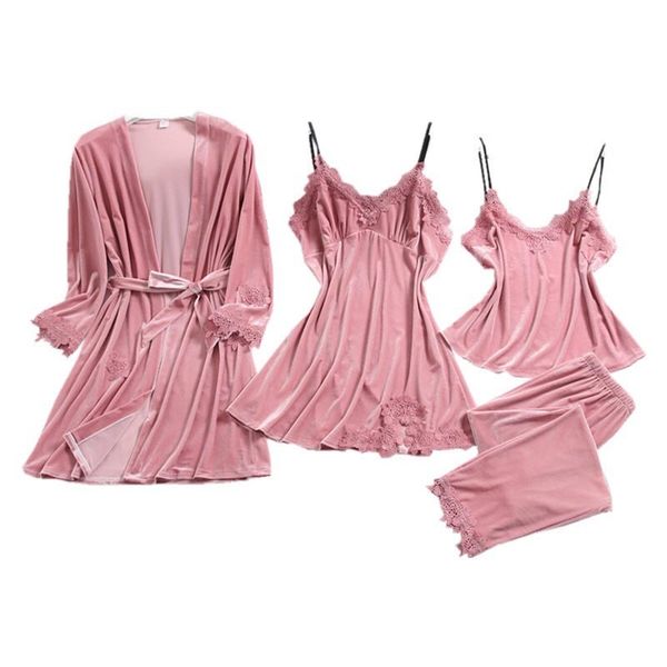 autumn new ladies pajamas set gold velvet 4pcs elegant red navy ladies household clothes medium length sleepwear for winter, Black;red
autumn new ladies pajamas set gold velvet 4pcs elegant red navy ladies household clothes medium length sleepwear for winter, Black;red