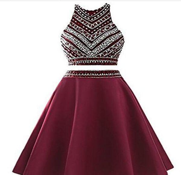 beaded crystal 2 pieces satin prom dresses 2020 royal blue burgundy short prom gowns party homecoming dress elegant, Red
beaded crystal 2 pieces satin prom dresses 2020 royal blue burgundy short prom gowns party homecoming dress elegant, Red