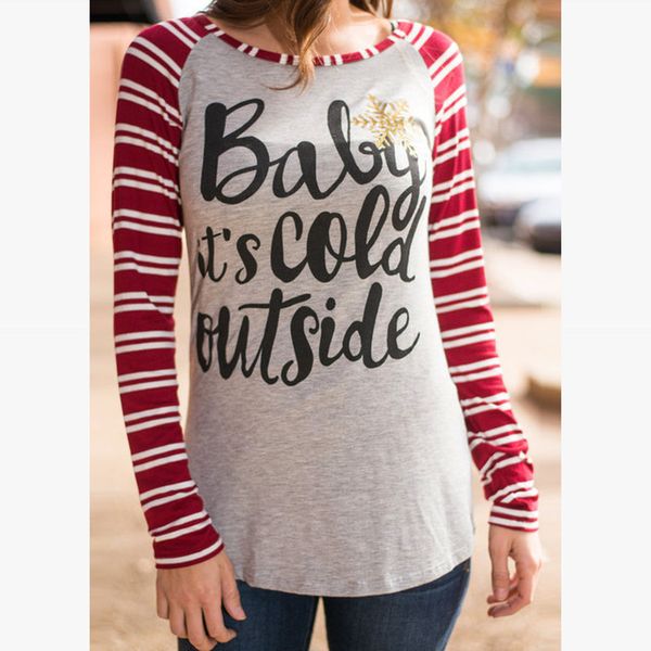 style women t-shirts tee fall womens fashion female tshirt baby it;s cold outside t tee fashion shirt, White
style women t-shirts tee fall womens fashion female tshirt baby it;s cold outside t tee fashion shirt, White