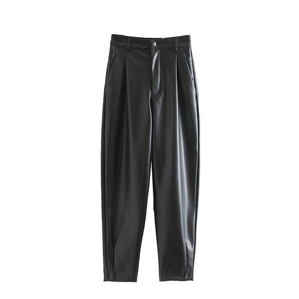 offic ladies long harem pants pu leather 2020 spring autumn new faux leather trousers high waist casual back elastic pant, Black;white
offic ladies long harem pants pu leather 2020 spring autumn new faux leather trousers high waist casual back elastic pant, Black;white