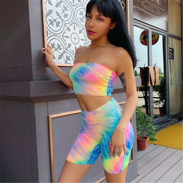 two piece dress 2pcs women fashion tie-dye suit strapless tupe bodycon crop shorts matching set summer casual club streetwear outfits, White
two piece dress 2pcs women fashion tie-dye suit strapless tupe bodycon crop shorts matching set summer casual club streetwear outfits, White
