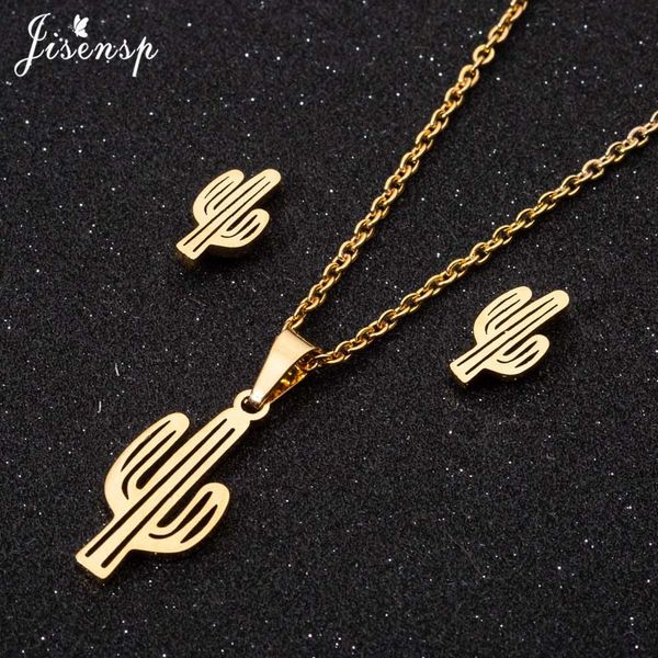 jisensp stainless steel cactus necklace pendant for women girls natural plant jewelry set simple stud earrings men travel gift, Silver
jisensp stainless steel cactus necklace pendant for women girls natural plant jewelry set simple stud earrings men travel gift, Silver