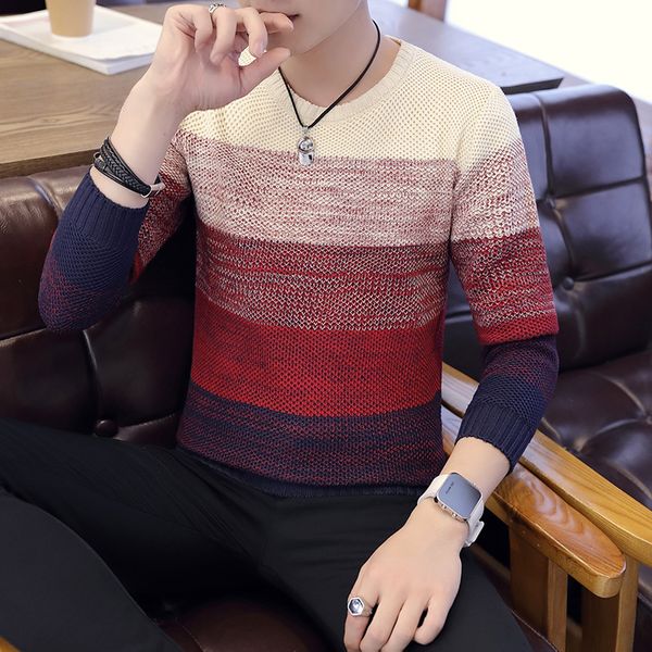 sweater autumn casual men's o-neck striped slim fit knittwear mens sweaters pullovers pullover men pull homme clothing, White;black
sweater autumn casual men's o-neck striped slim fit knittwear mens sweaters pullovers pullover men pull homme clothing, White;black