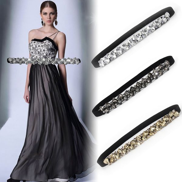 fashion women elastic corset belt for women glass crystal ladies thin rhinestone inlaid belt narrow waist girdle ceinture c70, Black;brown
fashion women elastic corset belt for women glass crystal ladies thin rhinestone inlaid belt narrow waist girdle ceinture c70, Black;brown