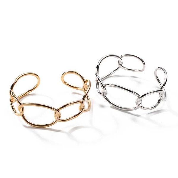 factory direct female fashion cool all-match bracelet open bracelet european and american metal circle woven bracelet, Golden;silver
factory direct female fashion cool all-match bracelet open bracelet european and american metal circle woven bracelet, Golden;silver