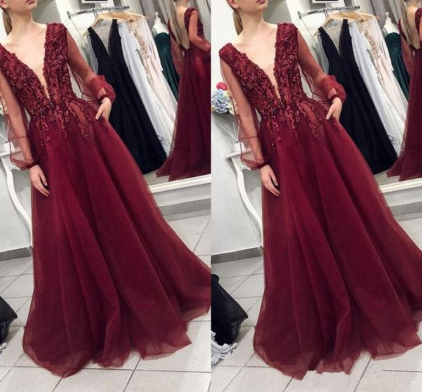 блеск вечерние платья pearls burgundy линия партии red carpet платья знаменитостей african v шеи с длинными рукавами формальное платье плать, Black;red 
блеск вечерние платья pearls burgundy линия партии red carpet платья знаменитостей african v шеи с длинными рукавами формальное платье плать, Black;red