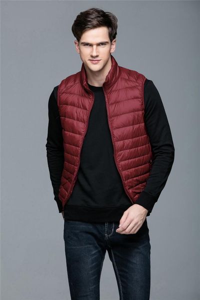 white duck down jacket vest men autumn winter warm sleeveless v-neck button down lightweight waistcoat fashion casual male vest, Black
white duck down jacket vest men autumn winter warm sleeveless v-neck button down lightweight waistcoat fashion casual male vest, Black
