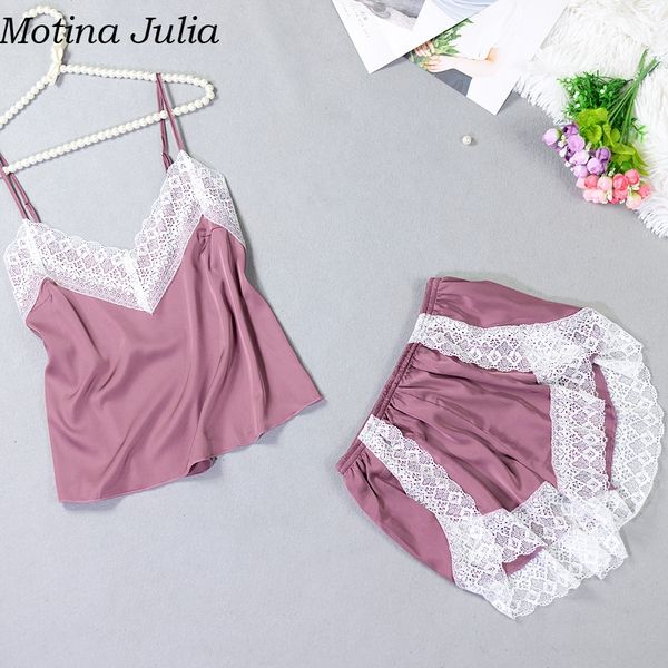 motina julia white lace fringe casual daily pyjama femme summer elegant cool pajama set satin home sleepwear, Blue;gray
motina julia white lace fringe casual daily pyjama femme summer elegant cool pajama set satin home sleepwear, Blue;gray
