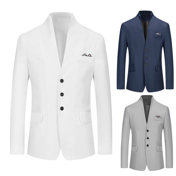 mens suits blazers euro size 2020 spring autumn multi-button decorative men's casual stand-up collar suit, White;black
mens suits blazers euro size 2020 spring autumn multi-button decorative men's casual stand-up collar suit, White;black