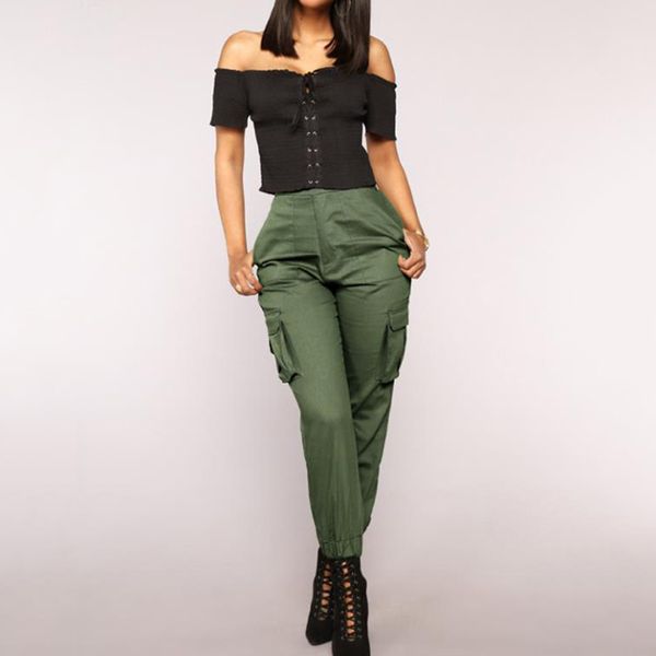women's pants & capris ladies fashion overalls high waist loose pocket street casual solid color slim fit wild female trousers, Black;white
women's pants & capris ladies fashion overalls high waist loose pocket street casual solid color slim fit wild female trousers, Black;white