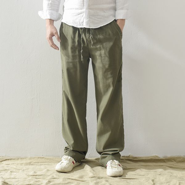 2020 men summer fashion japan style solid color elastic waist large size pants male casual cotton linen thin straight trousers, Black
2020 men summer fashion japan style solid color elastic waist large size pants male casual cotton linen thin straight trousers, Black