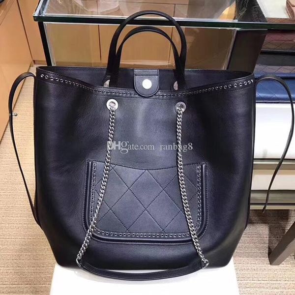 cruise 2018 women's eyelets shopping bags black 34cm genuine calfskin leather shoulder bags lady large tote handbags 5 colors
cruise 2018 women's eyelets shopping bags black 34cm genuine calfskin leather shoulder bags lady large tote handbags 5 colors