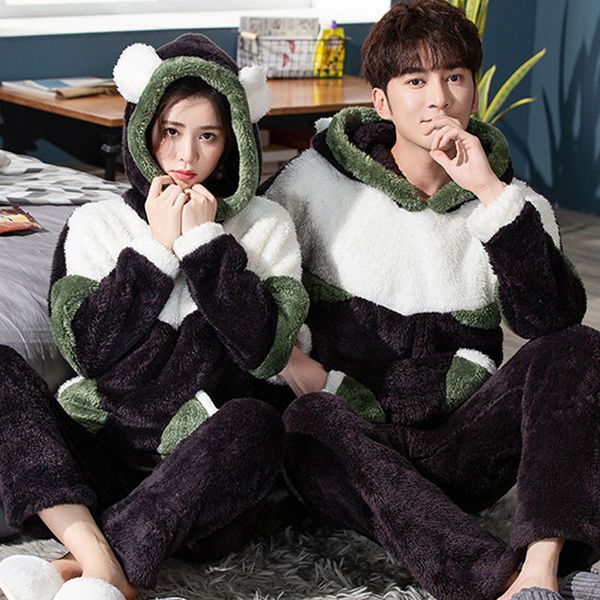 winter couple pajamas warm men pajamas set 2 pieces thicken home wear flannel sleepwear long sleeve male pijamas, Black;brown
winter couple pajamas warm men pajamas set 2 pieces thicken home wear flannel sleepwear long sleeve male pijamas, Black;brown
