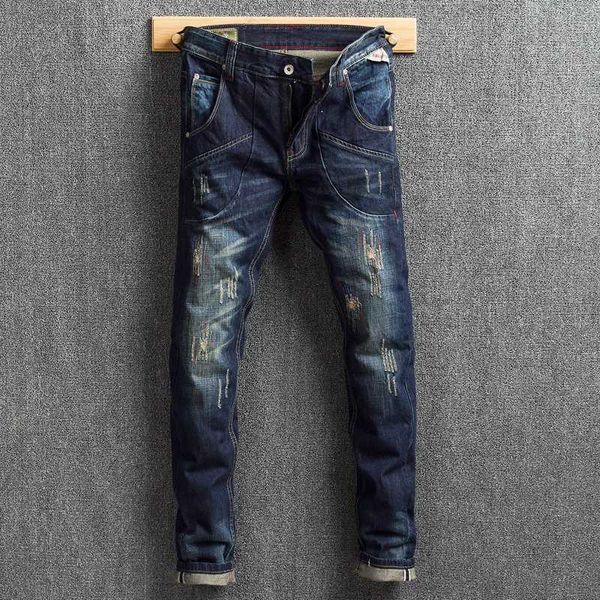 italian fashion men jeans slim fit embroidery denim cargo pants vintage designer jeans men streetwear hip hop ripped homme, Blue
italian fashion men jeans slim fit embroidery denim cargo pants vintage designer jeans men streetwear hip hop ripped homme, Blue