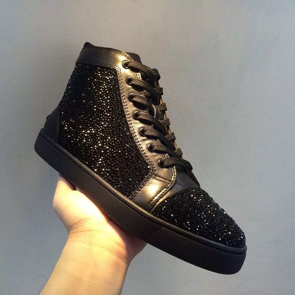 special offer suede & black rhinestone strass red bottom shoes men flat red sole shoes high-sneaker lace-up casual shoes size:35-47
special offer suede & black rhinestone strass red bottom shoes men flat red sole shoes high-sneaker lace-up casual shoes size:35-47
