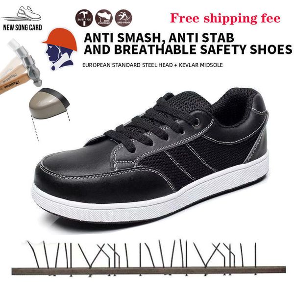 men steel toe cap cow suede leather work safety shoes woman lightweight breathable anti-slip protective indestructible boots, Black
men steel toe cap cow suede leather work safety shoes woman lightweight breathable anti-slip protective indestructible boots, Black