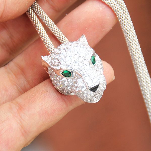 european style temperament emerald diamond leopard head necklace exaggerated influx of men domineering men and women the same paragraph long, Silver
european style temperament emerald diamond leopard head necklace exaggerated influx of men domineering men and women the same paragraph long, Silver