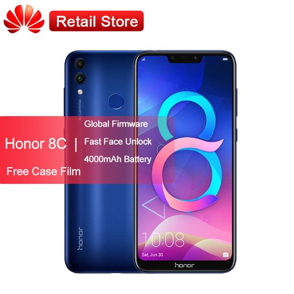 

Оригинал Huawei Honor 8C 4 ГБ ОЗУ 32 ГБ / 64 ГБ ROM 4G LTE Мобильный телефон Snapdragon632 Octa Core 6.26 "13.0MP И