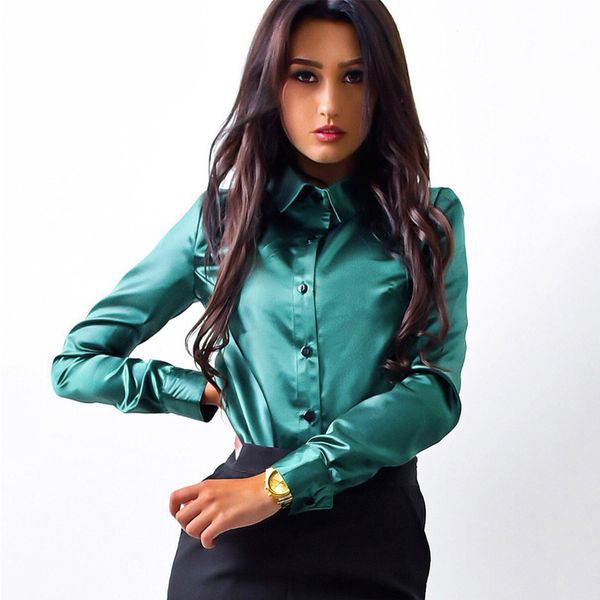 Women Silk Satin Blouse Button Lapel Long Sleeve Shirts Ladies Office Work Elegant Female Top High Quality Blusa
Women Silk Satin Blouse Button Lapel Long Sleeve Shirts Ladies Office Work Elegant Female Top High Quality Blusa