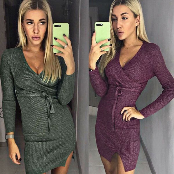 women autumn winter long sleeve knit loose sweater mini dress knitwear loose jumper pencil sweater dress, Black;gray
women autumn winter long sleeve knit loose sweater mini dress knitwear loose jumper pencil sweater dress, Black;gray