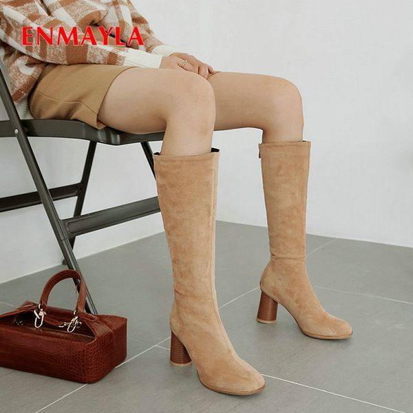 enmayla 2019 winter shoes zip knee-high round toe women boots fashion faux suede slim boots square heel riding size 34-43, Black
enmayla 2019 winter shoes zip knee-high round toe women boots fashion faux suede slim boots square heel riding size 34-43, Black