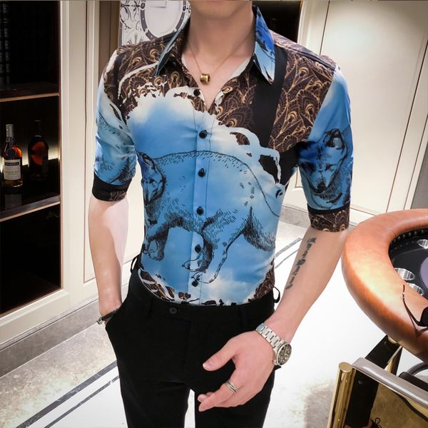 british style summer half sleeve men floral shirts fashion 2020 slim fit casual men shirt dress all match streetwear prom tuxedo, White;black
british style summer half sleeve men floral shirts fashion 2020 slim fit casual men shirt dress all match streetwear prom tuxedo, White;black
