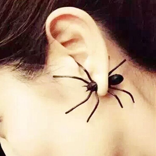 1 piece halloween gifts earrings fashion designer big black spider insect pierced earring for women christmas gift ced337, Silver
1 piece halloween gifts earrings fashion designer big black spider insect pierced earring for women christmas gift ced337, Silver