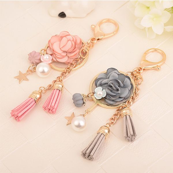 fabric flower key rings tassel car key chains fashion bag charms ornaments pearl stars keychains, Black
fabric flower key rings tassel car key chains fashion bag charms ornaments pearl stars keychains, Black