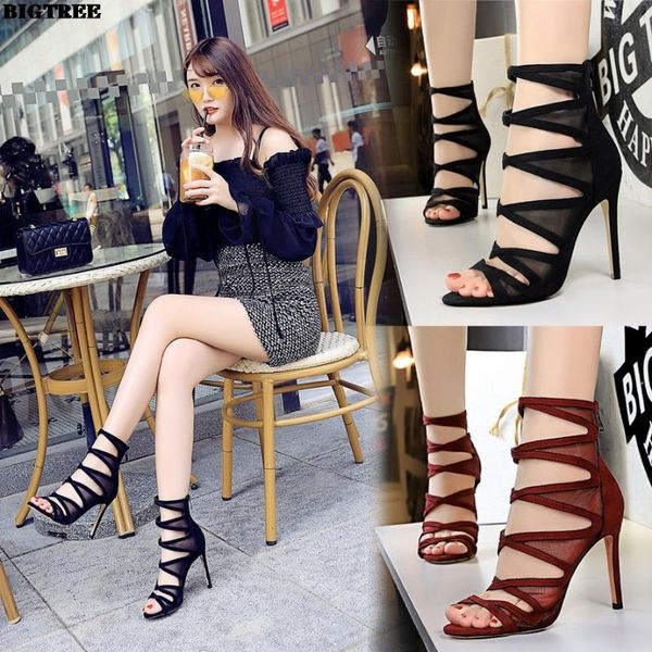 bigtree high heels thin heeled ultra-high heel mesh cutout slimming nightclub women's sandal boots women's sandals, Black
bigtree high heels thin heeled ultra-high heel mesh cutout slimming nightclub women's sandal boots women's sandals, Black