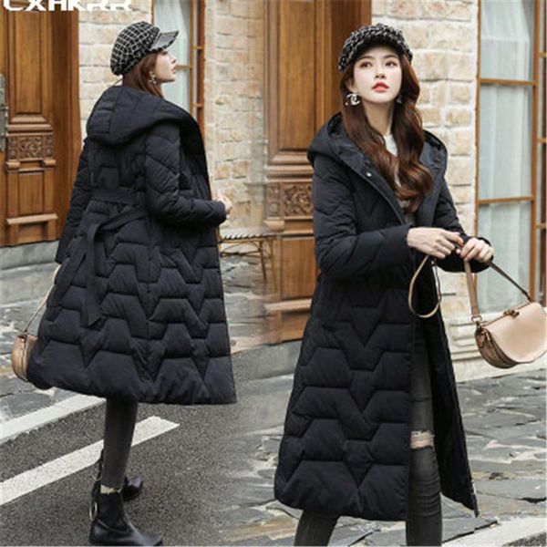 cxhkrr women's cotton jacket 2019 winter new korean hooded belt mid-length down cotton women's warm jacket, Black
cxhkrr women's cotton jacket 2019 winter new korean hooded belt mid-length down cotton women's warm jacket, Black