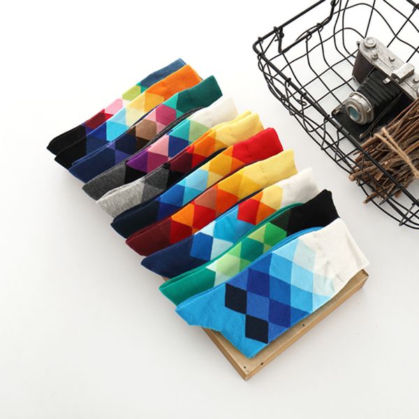 british style men's socks fashion cotton socks for spring winter coloured diamond for men, Black
british style men's socks fashion cotton socks for spring winter coloured diamond for men, Black