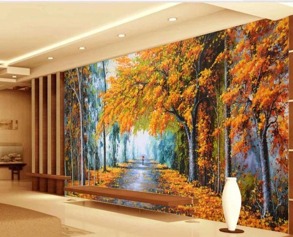 autumn romantic warm forest trail tv background wall modern wallpaper for living room
autumn romantic warm forest trail tv background wall modern wallpaper for living room