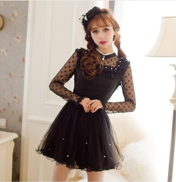 autumn princess sweet lolita dress candy rain lace dreesses chiffon grenadine perspective little black dress girls new year gift, Black;red
autumn princess sweet lolita dress candy rain lace dreesses chiffon grenadine perspective little black dress girls new year gift, Black;red