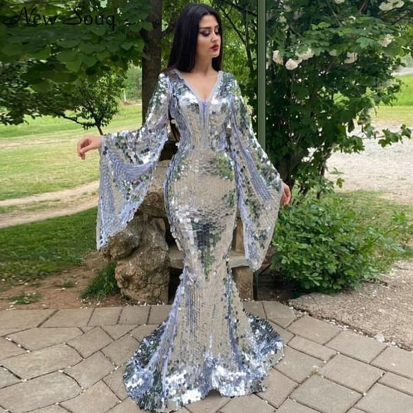 arabic style long sleeve silver sequin evening dresses 2020 v neck muslim middle east mermaid evening gowns custom made, Black;red
arabic style long sleeve silver sequin evening dresses 2020 v neck muslim middle east mermaid evening gowns custom made, Black;red