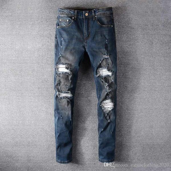 2020 designer jeans mens brand designer men denim jeans embroidery pants fashion luxury man holes trousers us size 28-40, Blue
2020 designer jeans mens brand designer men denim jeans embroidery pants fashion luxury man holes trousers us size 28-40, Blue