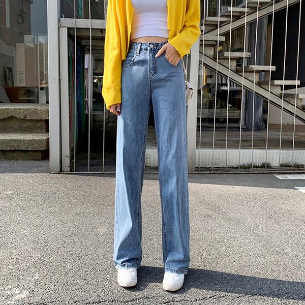 women's jeans denim pants 2021 woman loose high waist straight fall thin slim vintage jean femme wide leg trouser, Blue
women's jeans denim pants 2021 woman loose high waist straight fall thin slim vintage jean femme wide leg trouser, Blue