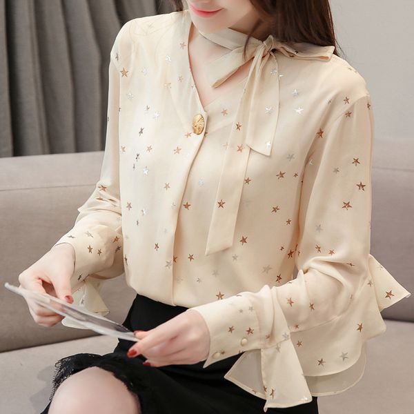 elegant chiffon shirt women blouse long sleeve 2019 spring female ruffles office lady work wear 3013ly, White
elegant chiffon shirt women blouse long sleeve 2019 spring female ruffles office lady work wear 3013ly, White