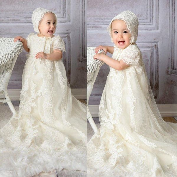 adorable tulle christening dresses for baby lace appliqued short sleeves toddler baptism gowns kids first communication dress with hat, White
adorable tulle christening dresses for baby lace appliqued short sleeves toddler baptism gowns kids first communication dress with hat, White