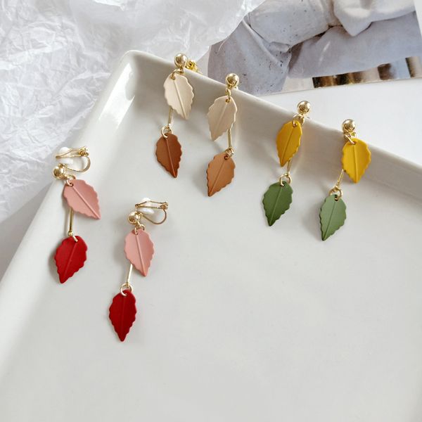 colorful leaves funny clip earrings no hole new coming mori girls charm earrings, Silver
colorful leaves funny clip earrings no hole new coming mori girls charm earrings, Silver