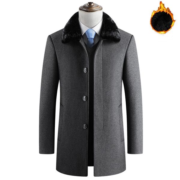 2019 autumn winter men casual fur collar trench coat business wool coats slim fit windproof jackets thick warm overcoat-c, Black
2019 autumn winter men casual fur collar trench coat business wool coats slim fit windproof jackets thick warm overcoat-c, Black