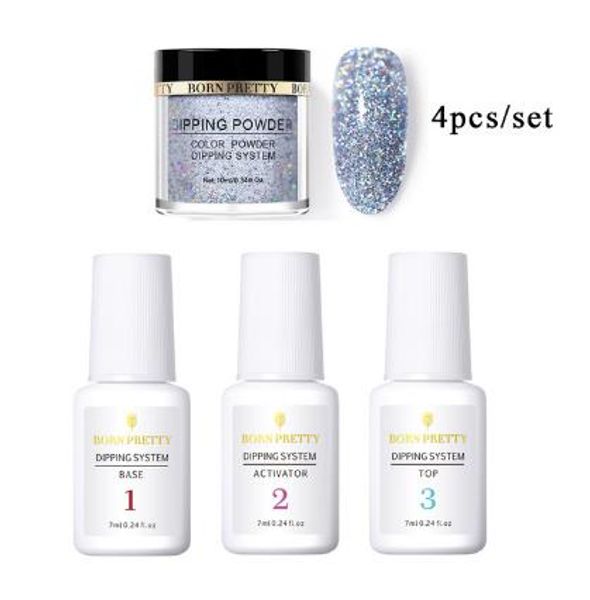 4 pcs/set holographic dipping nail glitter without lamp dip nail base activator nail kit art decoration, Silver;gold 
4 pcs/set holographic dipping nail glitter without lamp dip nail base activator nail kit art decoration, Silver;gold