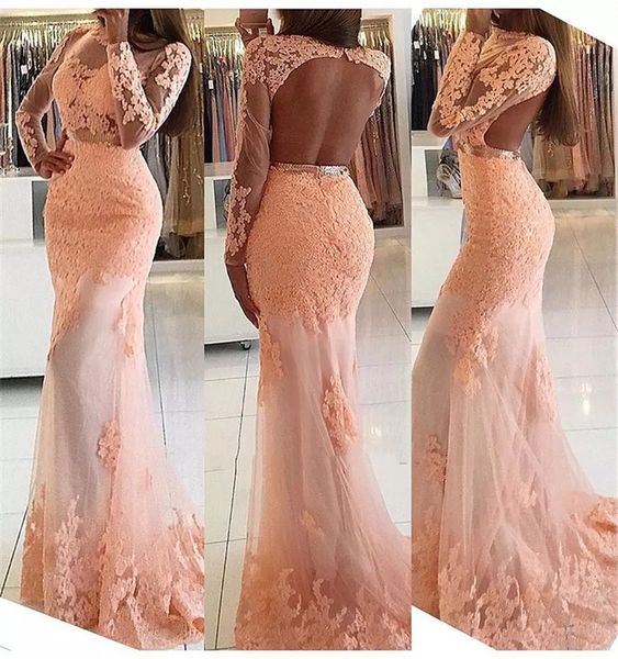 sheer long sleeves backless mermaid prom dresses 2019 vestidos de marriage custom special occasion party gowns lace cheap, Black
sheer long sleeves backless mermaid prom dresses 2019 vestidos de marriage custom special occasion party gowns lace cheap, Black
