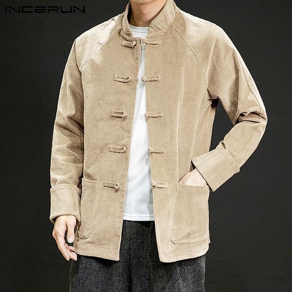 incerun autumn men solid color long sleeve corduroy shirt jackets retro joker buckle comfort mens casual blouse chinese costume, White;black
incerun autumn men solid color long sleeve corduroy shirt jackets retro joker buckle comfort mens casual blouse chinese costume, White;black