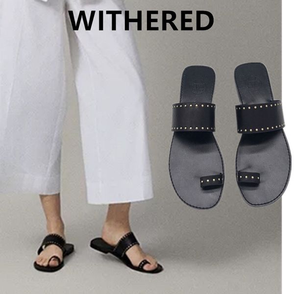 withered summer slippers women england simple rivet handmade cowhide flip flops slippers women shoes woman slides shoes, Black
withered summer slippers women england simple rivet handmade cowhide flip flops slippers women shoes woman slides shoes, Black