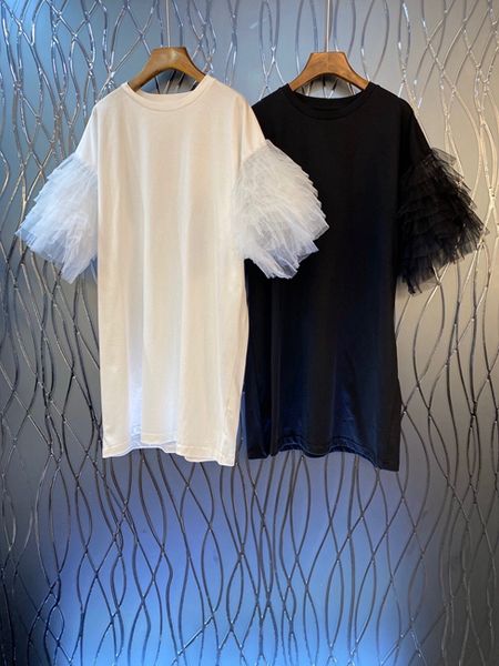 2020 spring and summer new women's circle cuff splicing mesh decoration short sleeves solid color dress 516, White;black
2020 spring and summer new women's circle cuff splicing mesh decoration short sleeves solid color dress 516, White;black